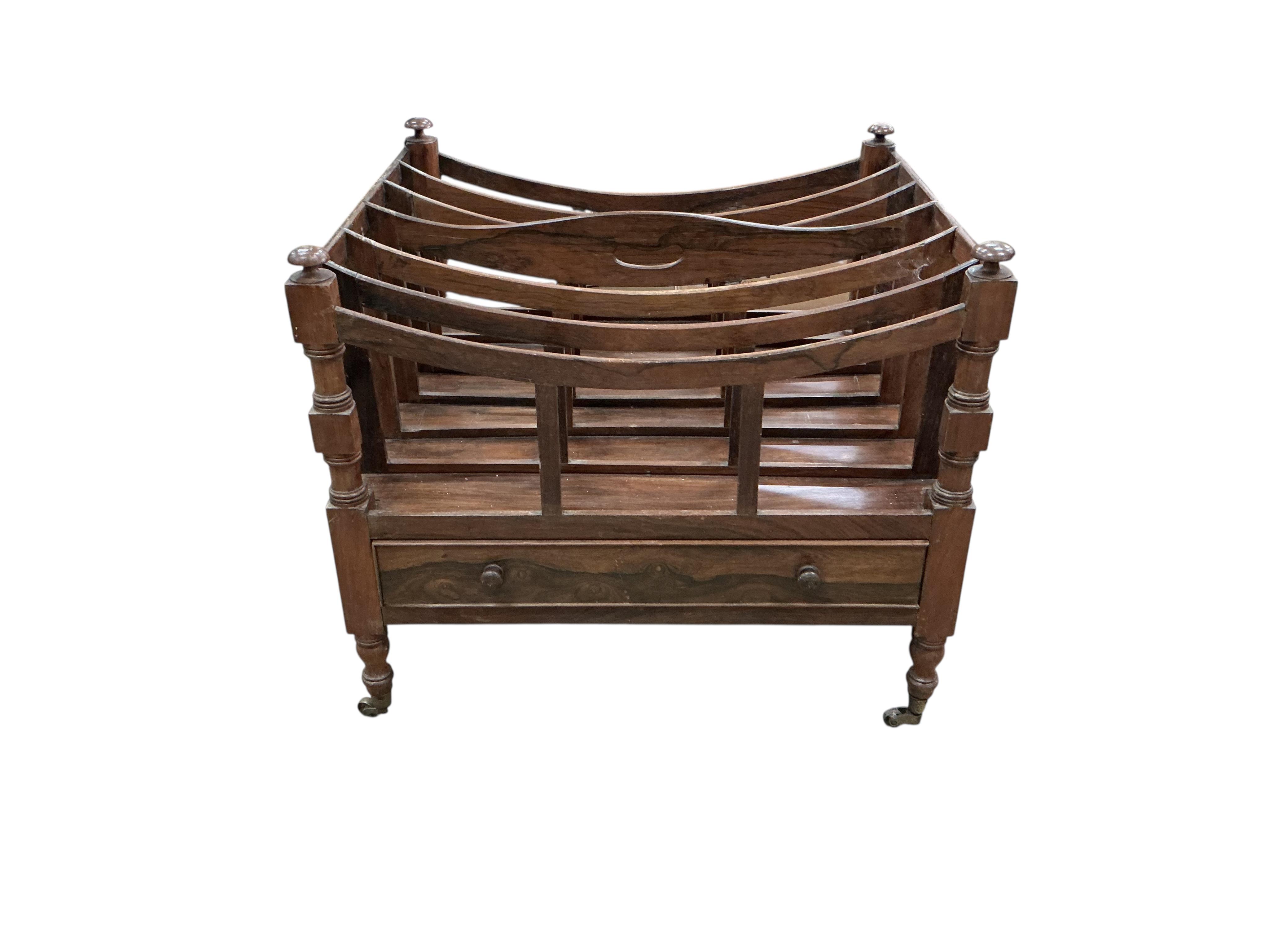 A rosewood six division Canterbury, width 61cm, depth 55cm, height 52cm